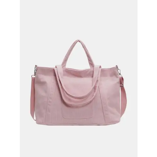 Stylish Pink Corduroy Solid Large Tote Bag for Everyday Adventures
