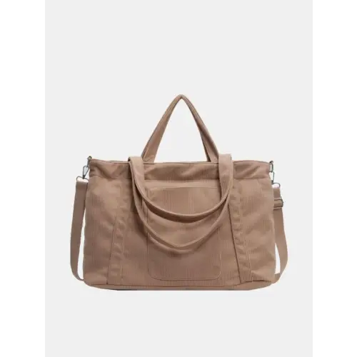 Stylish Pink Corduroy Solid Large Tote Bag for Everyday Adventures