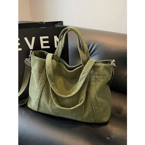 Stylish Pink Corduroy Solid Large Tote Bag for Everyday Adventures