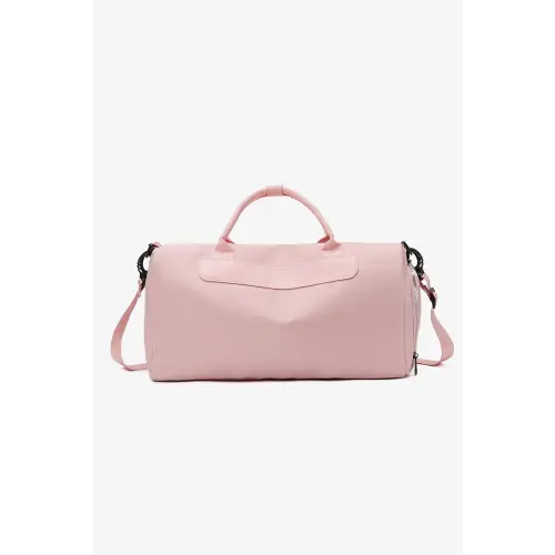 Stylish Pink Nylon Crossbody Duffel Bag for Trendy Travelers Blush Pink One Size