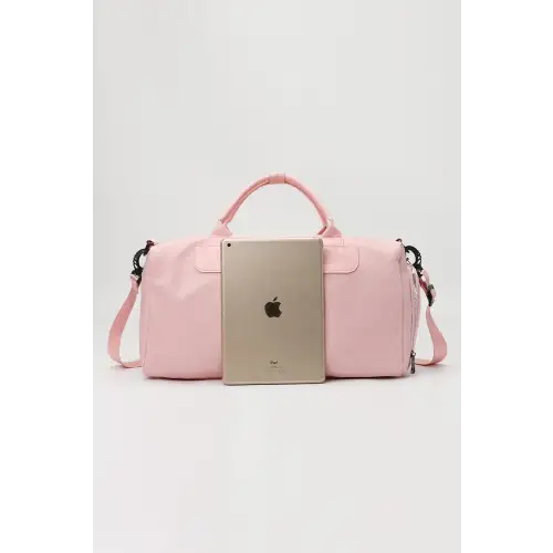 Stylish Pink Nylon Crossbody Duffel Bag for Trendy Travelers