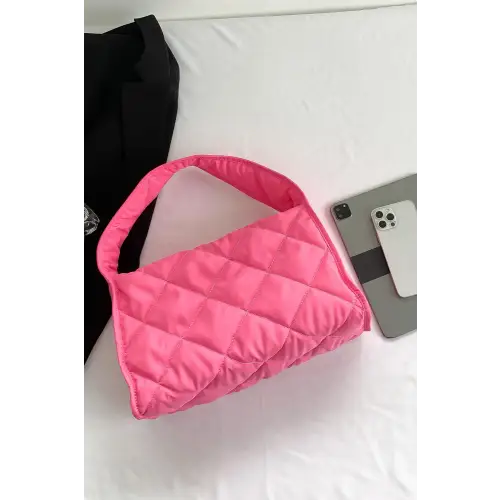 Stylish Pink Nylon Shoulder Bag