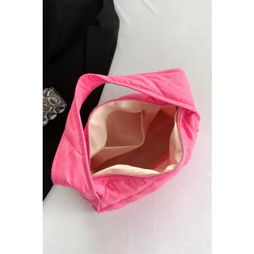 Stylish Pink Nylon Shoulder Bag