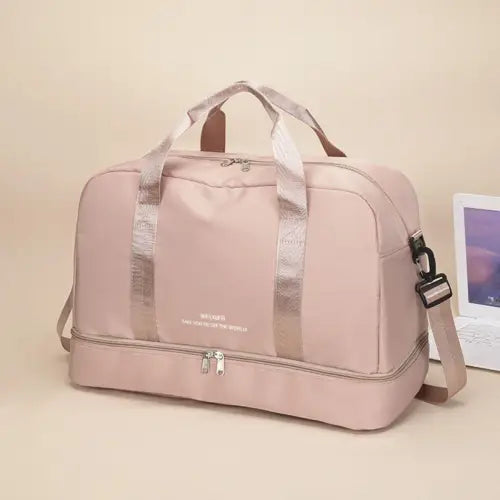 Detachable Strap Oversize Travel Bag Dusty Pink One Size