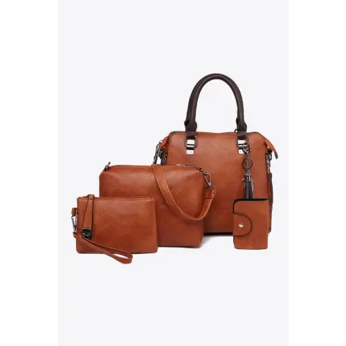 Stylish PU Leather Bag Set for Trendy Professionals Caramel One Size
