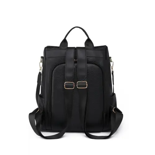 Stylish Pum-Pum Zipper Backpack with Playful Pompom Accent