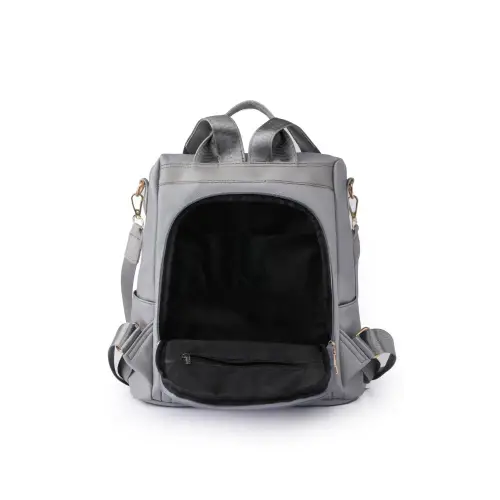 Stylish Pum-Pum Zipper Backpack with Playful Pompom Accent