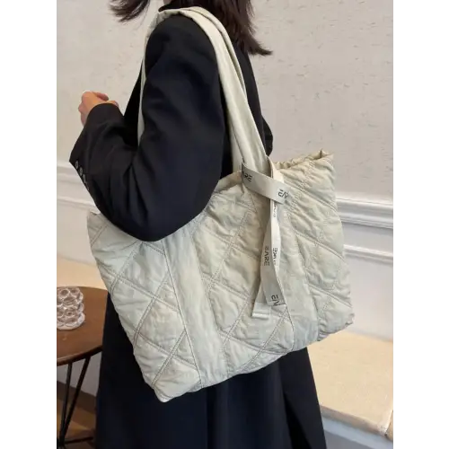 Quilted Nylon Tote Bag