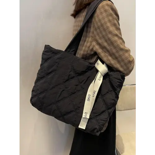 Quilted Nylon Tote Bag