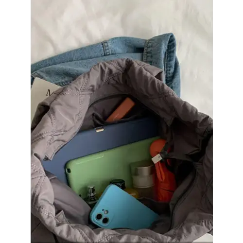 Quilted Nylon Tote Bag