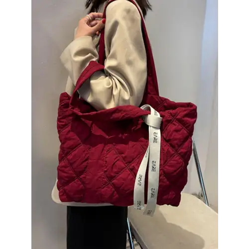 Quilted Nylon Tote Bag