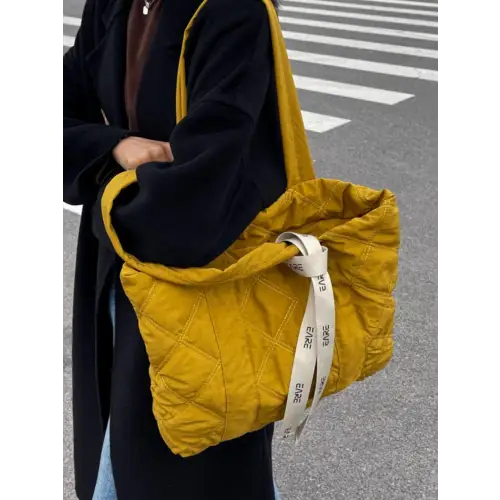 Quilted Nylon Tote Bag
