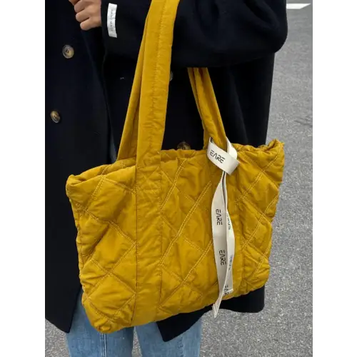 Quilted Nylon Tote Bag