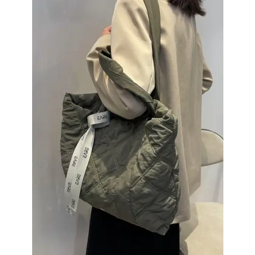 Quilted Nylon Tote Bag