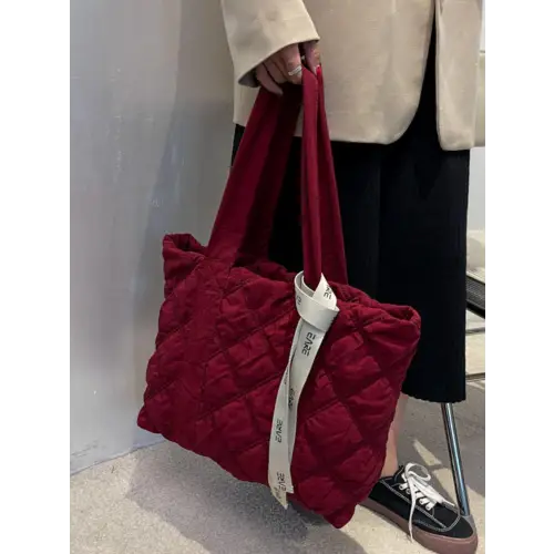 Quilted Nylon Tote Bag