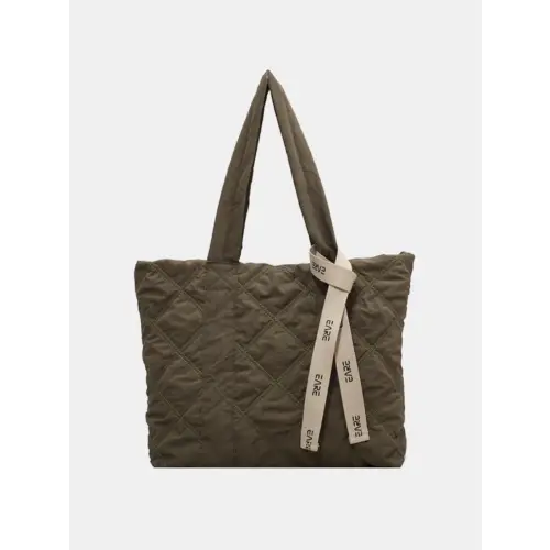 Quilted Nylon Tote Bag Moss One Size
