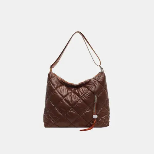 Quilted Travel Bag Brown One Size