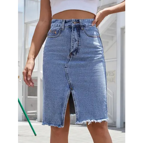 Raw Denim Skirt Medium