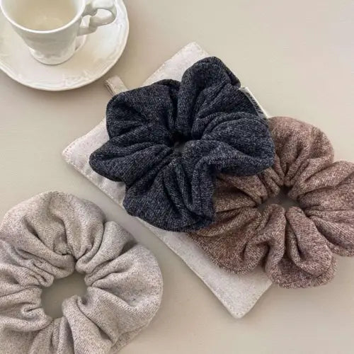Ruched Heathered Scrunchies