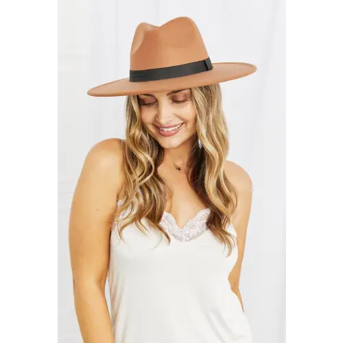 Simple Fedora Hat Khaki One Size