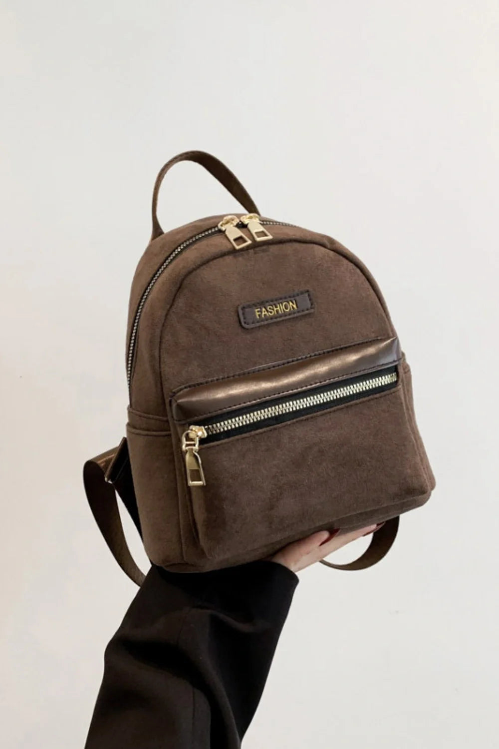 Stylish Suede Adjustable Strap Backpack
