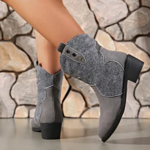 Suede Heel Boots