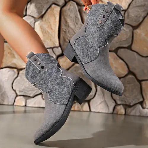 Suede Heel Boots