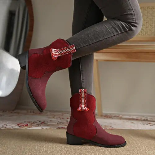 Suede Heel Boots