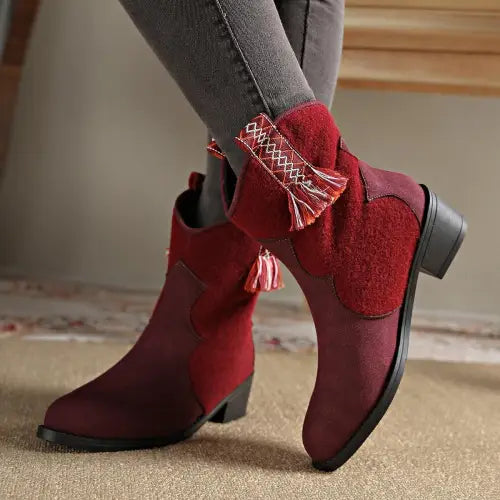 Suede Heel Boots