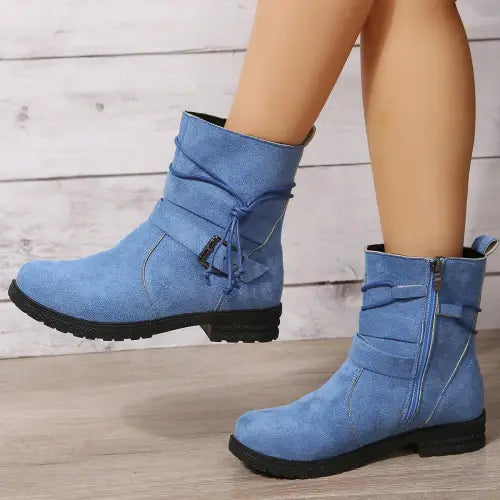 Suede Zip Boots