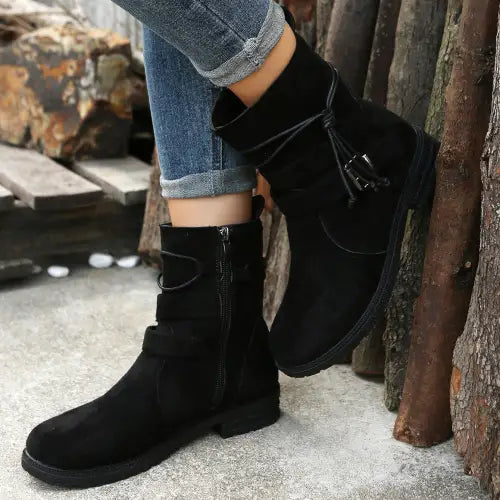 Suede Zip Boots