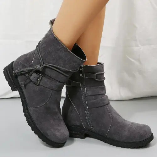 Suede Zip Boots