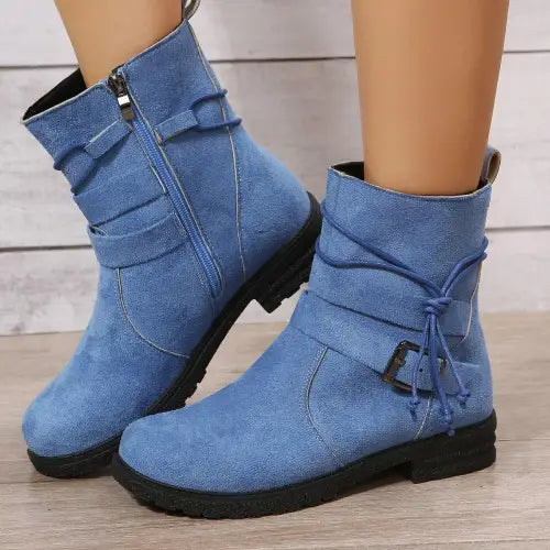 Suede Zip Boots