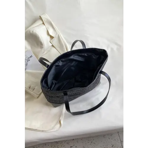 Stylish Woven Tote bag with Leather Straps Large Capacity