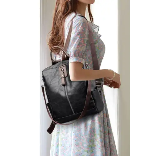 Stylish Large Leather Backpack Bag