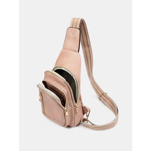 Stylish Leather Adjustable Strap Crossbody Bag