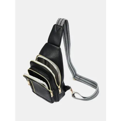 Stylish Leather Adjustable Strap Crossbody Bag