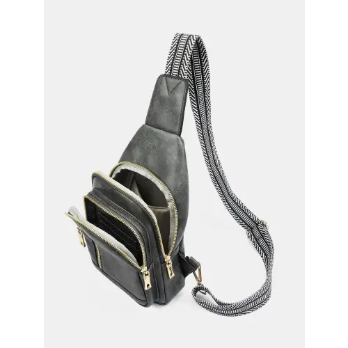Stylish Leather Adjustable Strap Crossbody Bag