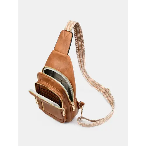 Stylish Leather Adjustable Strap Crossbody Bag