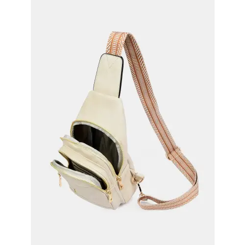 Stylish Leather Adjustable Strap Crossbody Bag