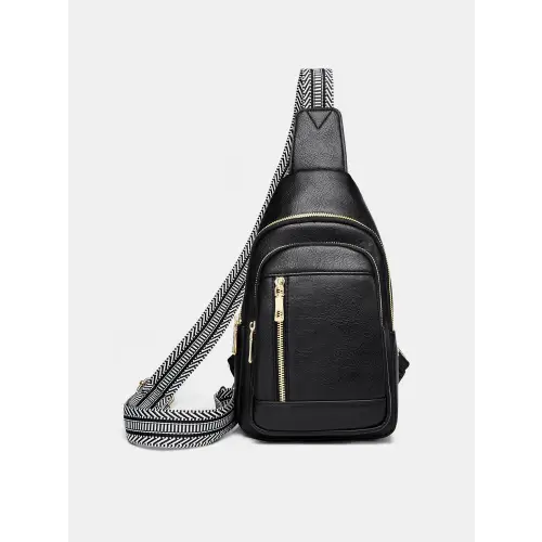Stylish Leather Adjustable Strap Crossbody Bag