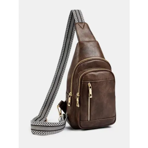 Stylish Leather Adjustable Strap Crossbody Bag
