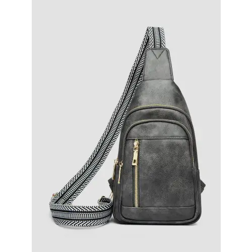 Stylish Leather Adjustable Strap Crossbody Bag