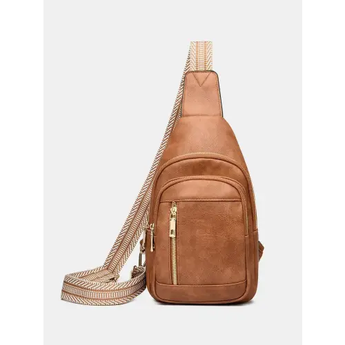 Stylish Leather Adjustable Strap Crossbody Bag
