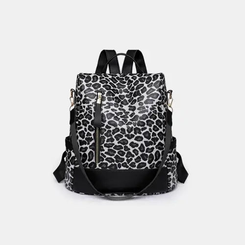 Stylish Leopard PU Leather Backpack