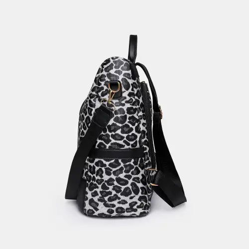 Stylish Leopard PU Leather Backpack