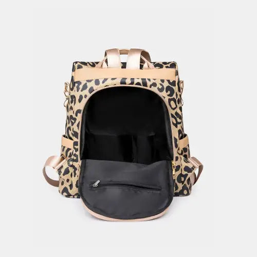 Stylish Leopard PU Leather Backpack