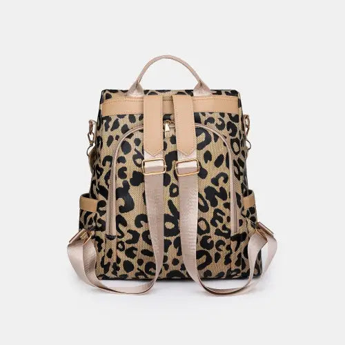 Stylish Leopard PU Leather Backpack