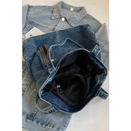 Stylish Medium Denim Tote Bag