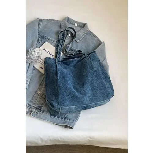 Stylish Medium Denim Tote Bag